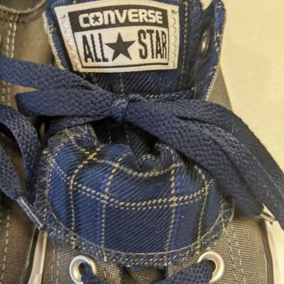Converse All Stars gray & navy blue "double up" low top sneakers - 9 - Picture 4 of 8